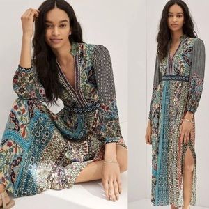 ANTHROPOLOGIE Bhanuni by Jyoti Contrast Maxi Dress Size 00P